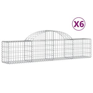 vidaXL Lučne gabionske ko&scaron;are 6 kom 200x30x40/60 cm pocinčano željezo
