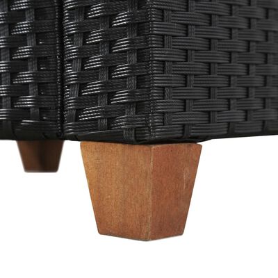vidaXL 4-dijelna vrtna garnitura od poliratana s jastucima crna