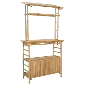 vidaXL Vanjski bar stol s pohranom Prirodna 110 x 50 x 210 cm Bambus
