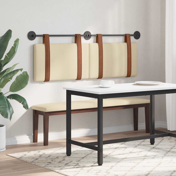 vidaXL Držeće uzglavlje Zidne Krema 130 x 55 x 5 cm Antikni PU