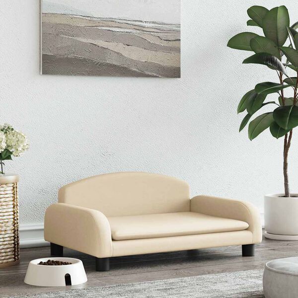 vidaXL Krevet za pse krem 70 x 45 x 30 cm od tkanine