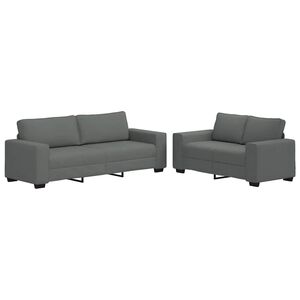 vidaXL Dvodijelni set sofa s jastucima, tamno siva tkanina