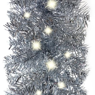 vidaXL Božićna girlanda s LED svjetlima 20 m srebrna