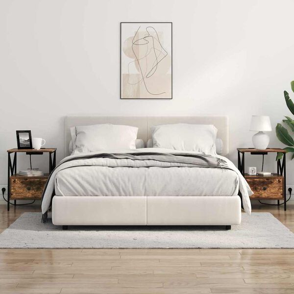 vidaXL Noćni ormar s ladicama Dimljeni hrast 41,5 x 40,5 x 55 cm