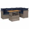 vidaXL 6-dijelni set vrtnih sofa od poliratana s jastucima sivi