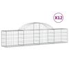 vidaXL Lučne gabionske ko&scaron;are 12 kom 200x30x40/60 cm pocinčano željezo