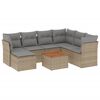 vidaXL 8-dijelni set vrtnih sofa od poliratana s jastucima bež