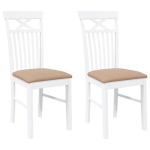 vidaXL Blagovaonske stolice s jastucima 2 kom. Bijela guma od punog