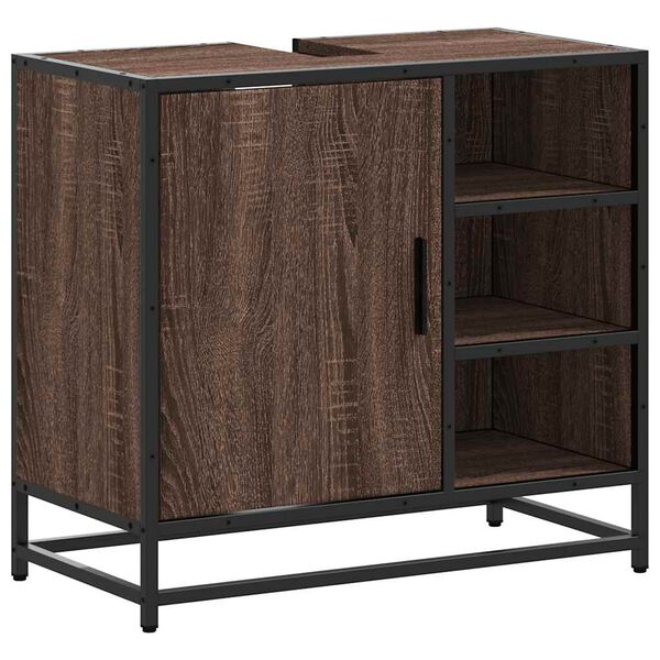 vidaXL Kupaonski ormarić za umivaonik smeđi hrast 65x33x60 cm