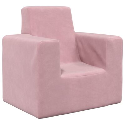 vidaXL Dječja fotelja ružičasta od mekanog pliša