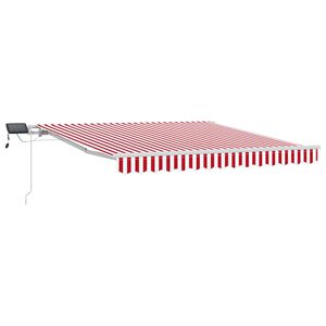 vidaXL Skrovita tenda Crvena i bijela 300 x 250 cm Tkanina i čelik