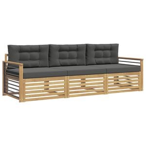 vidaXL Set vanjskih sofa 3 kom. Bijela i antracit Poliester