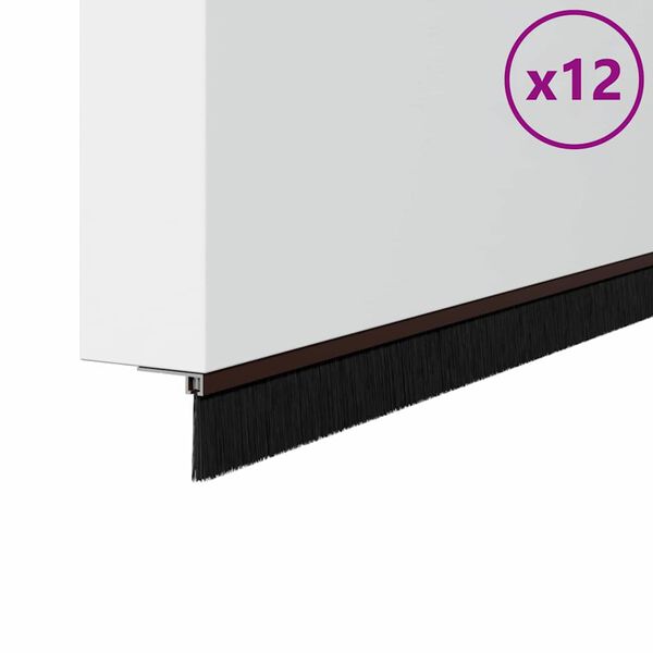 vidaXL Držač četke za vrata 12 pcs Smeđa 100 cm Aluminijski legura