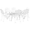 vidaXL Vrtni set za objed 7 pcs Bijelo Aluminij