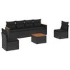vidaXL 7-dijelni set vrtnih sofa od poliratana s jastucima crni