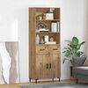 vidaXL Highboard Umjetnički hrast 69,5 x 34 x 180 cm Konstruirano drvo