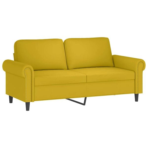 vidaXL 2-dijelni set sofa s jastucima žuti bar&scaron;unasti