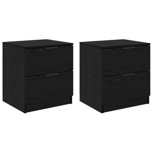 vidaXL Noćni ormar 2 kom. Crni hrast 45 x 39 x 50cm Konstruirano drvo