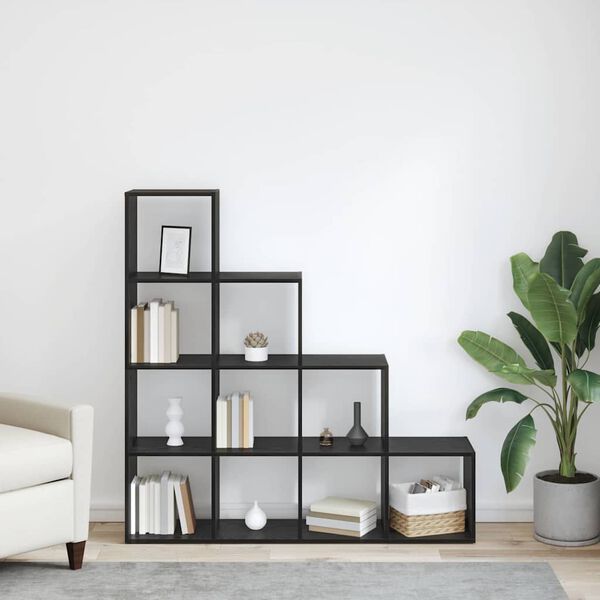 vidaXL Prekidač za sobu Knjiga Crni hrast 131,5 x 29 x 131,5 cm