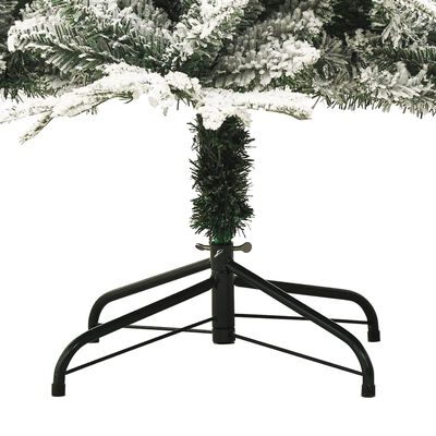 vidaXL Umjetno božićno drvce LED s kuglicama i snijegom 210 cm PVC/PE