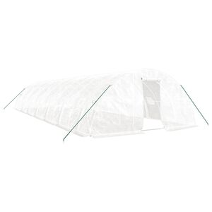 vidaXL Staklenik s čeličnim okvirom bijeli 70 m&sup2; 14 x 5 x 2,3 m