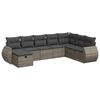 vidaXL 8-dijelni set vrtnih sofa od poliratana s jastucima sivi