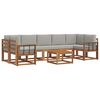 vidaXL Set vanjskih sofa s jastukom 8 pcs Prirodna i svijetlo siva