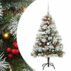vidaXL Umjetno božićno drvce S LED lampica Zelena i bijela 150 cm