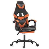 vidaXL Okretna igraća stolica s osloncem crno-narančasta umjetna koža