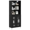 vidaXL Highboard 2 pcs Crni hrast Konstruirano drvo