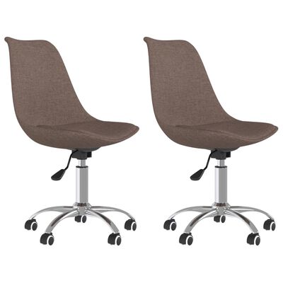 vidaXL Okretne blagovaonske stolice od tkanine 2 kom smeđe-sive