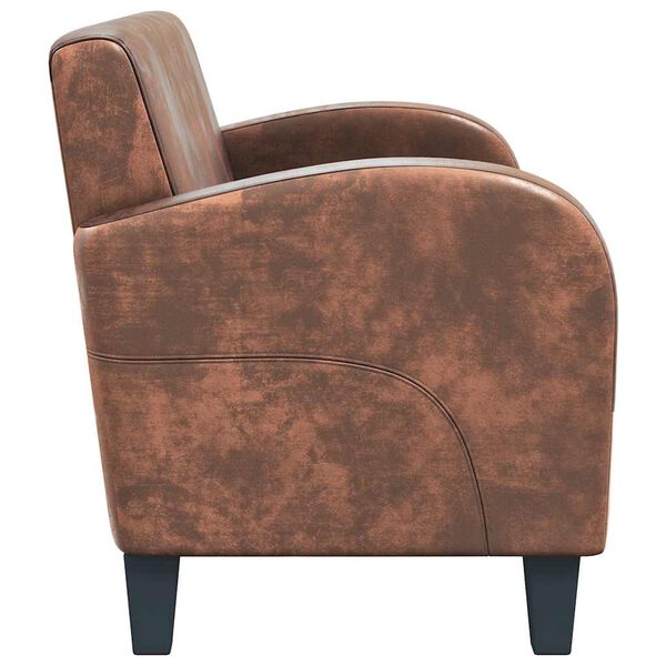 vidaXL Dvosjed od Umjetne Brušene Kože Smeđi