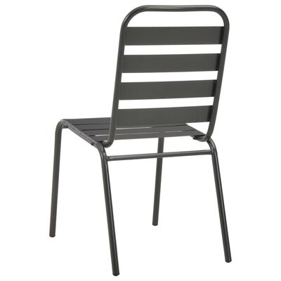 vidaXL Vanjske stolice s rešetkastim dizajnom 4 kom čelične tamnosive