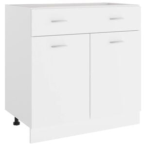 vidaXL Ormarić s donjim ladicama "Lyon" Bijeli 80x46x81,5 cm Konstruirano drvo