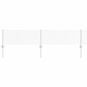 vidaXL Ograda s postovima Srebrno 0,4 x 10 m Čelik