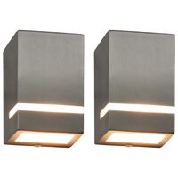 vidaXL Vanjske zidne svjetiljke 2 kom 35 W srebrne pravokutne