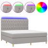 vidaXL Krevet box spring s madracem LED svjetlosivi 160x200 cm tkanina