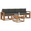 vidaXL Set vanjskih sofa 5 pcs Prirodna i antracit Čvrsto drvo akacije