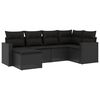 vidaXL 6-dijelni set vrtnih sofa s jastucima crni od poliratana