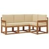 vidaXL Set vanjskih sofa s jastukom 4 pcs Prirodna i bež