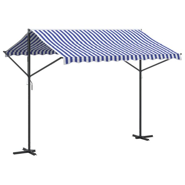 vidaXL Samostojeća tenda plavo-bijela 300 x 300 cm od tkanine i čelika