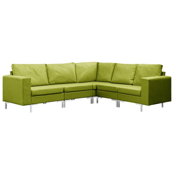 vidaXL 5-dijelni set sofa od tkanine zeleni