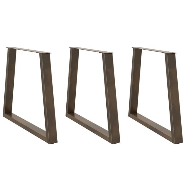 vidaXL Noge za blagovaonski stol V-oblik 3 kom Prirodni čelik 80 x (72-73,3) cm Čelik