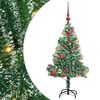 vidaXL Umjetno Božićno Drvo s Snježnim Flokom i LED Svjetlom 120 cm