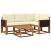 vidaXL Set vanjskih sofa 5 kom. Prirodna i krem Poliester