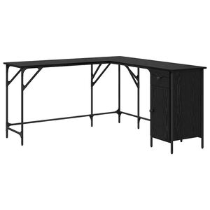 vidaXL Stol Crni hrast Konstruirano drvo 141 x 141 x 75 cm