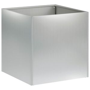 vidaXL Vrtna saksija Srebrna 20 x 20 x 20 cm Pocinčani čelik