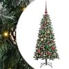 vidaXL Umjetno božićno drvce Zelena 120 cm PVC, plastika i čelik