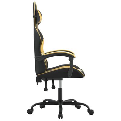 vidaXL Igraća stolica crno-zlatna od umjetne kože