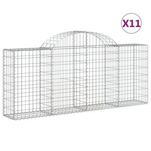 vidaXL Lučne gabionske ko&scaron;are 11 kom 200x30x80/100cm pocinčano željezo